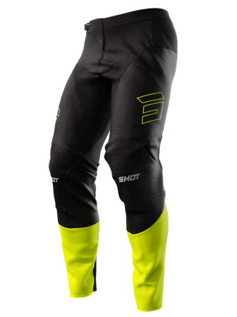 Pantaloni Motocross Shot Contact Indy negru/galben neon 30