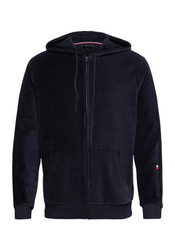 Fz Hoodie Velour Huppari Navy Tommy Hilfiger