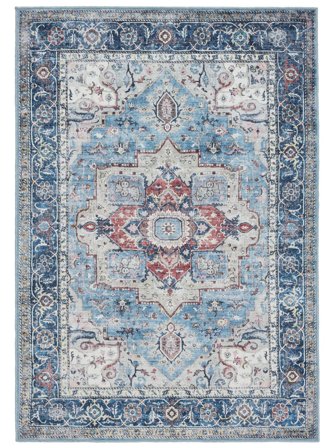 Vaskbart Georgia Oriental Tæppe - Blå/Multicolor 160X230 Bomuld, Klassisk Stil
