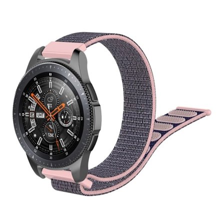 Samsung Galaxy Watch (46mm) 22mm nylonurrem - grå / pink