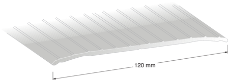 Duri 1110902 Terskellist strengpresset, sølv 120 x 1000 mm, SK18, Byggematerialer