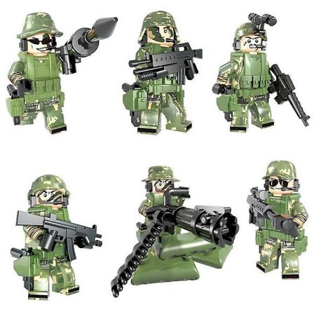 Building Blocks Action Bricks Military Commandos WWII Army Soldiers Marine Corps Bricks Toys