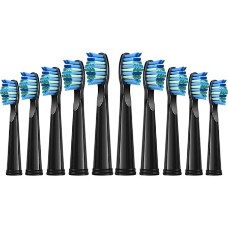 Sorte 10-Udskiftningsbørstehoveder 10stk Kompatibel med FairywillD7/D8/FW507/FW508/FW551/FW2011/FW917/FW959/FW515/Seago SG E9 Elektrisk Tandbørste 