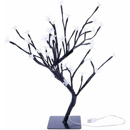 18 tommer kirsebær bonsai træ, 48 LED lys, varmt hvidt lys, som natlys, til