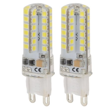 2 stk. Dæmpbare G9 LED-pærer 6000K Hvidt Lys til Loftslampe 110V