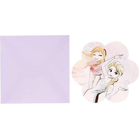 Frozen Die Cut Inbjudningar (Förpackning om 8) En Storlek Lila/Kräm