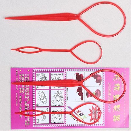 1 par 2 stk kvinner jenter hestehale skaperen plast sløyfe hestehale klips hår flette tilbehør maker hår styling verktøy -GSL