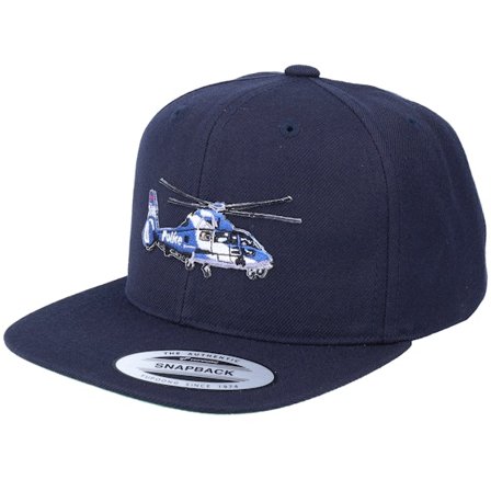 Kiddo Cap - Blå snapback Keps - Kids Police Helicopter Dark Navy Blue Snapback @ Hatstore