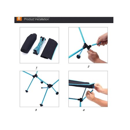 Udendørs Foldbart Bord Bærbart Campingbord Til Ultralet Strand Aluminium Vandring Klatring Sort