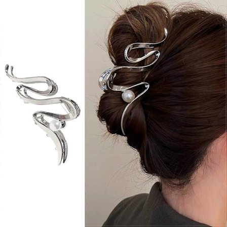 Uregelmæssige Hårklemmer Elegant Metal Sølv Bølge Hårklemme Hårnål Kølig Stil Fransk Hårklemme til Tykt Hår Metal Hårnåle Hårtilbehør[HH]