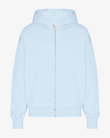 Organic Oversized Zip Hood - Polar Blue XS