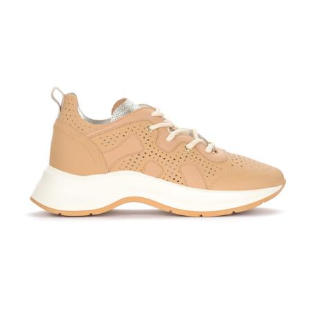 Hogan Perforated-detail Sneakers , Bruin , Dames , Maat: 40 EU