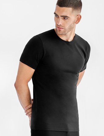 Bread & Boxers Crew-Neck Slim - Black - XL