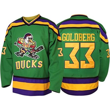 Men's Mighty Ducks 96 Charlie Conway 99 Adam Banks 33 Greg Goldberg Film Hockey Trøje Grøn 33 XL zdq