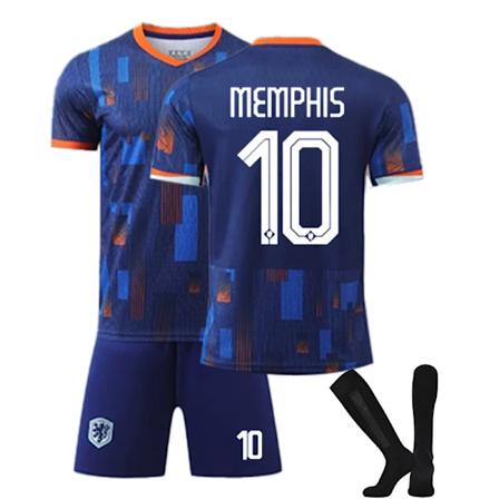 2425 Alankomaat vieraspaita MEMPHIS Jalkapallopuku sukilla 24(130-140cm)