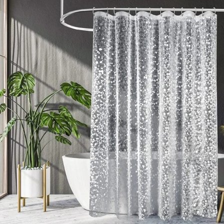 Moderni suihkuverho 3D homeenkestävä kylpyverho koukuilla vedenpitävä suihkuseinä läpinäkyvä kylpyhuoneen sisustus valkoinen L180xK200cm 180x200CM—yux