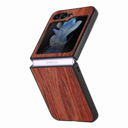 Trätextur Skal för Samsung Galaxy Z Flip5 5G Brown