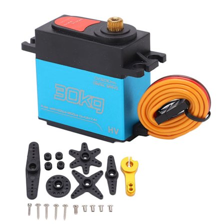 30KG Digital Servo 180 Grader Vandtæt Metal Gear Aluminium Legering til RC Bil Båd Robot Blå