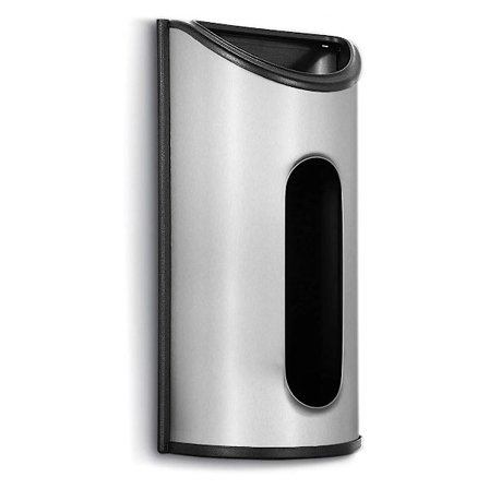 Posesekkerholder - Veggmontert poseholder i rustfritt stål, Oppbevaring av poser for plastposer, Anti-fingeravtrykk, Sølv...