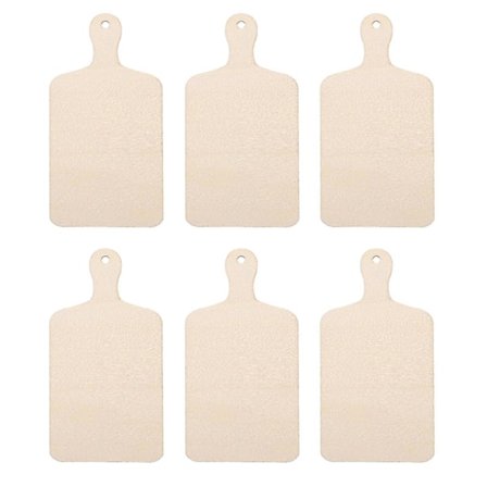 6 st Trä Pizza Bricka Mini Tårta Dessert Frukt Serveringsbricka Graffiti Skärbräda Leksaker