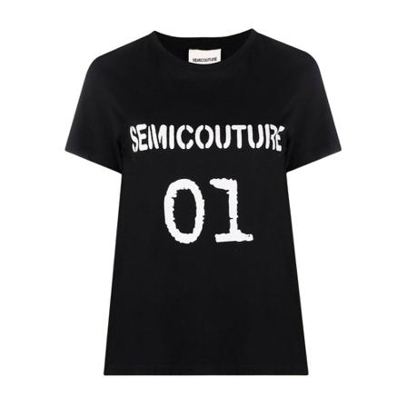 Semicouture, T-Shirts Zwart, Dames, Maat:XS