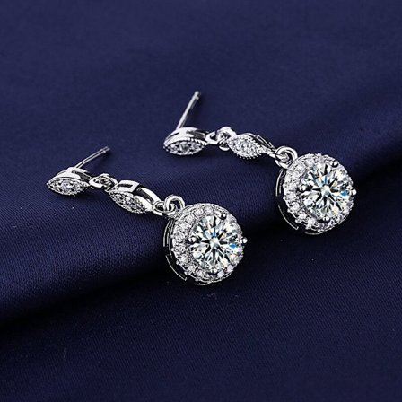 925 Sterling Silver Smycken Kvinnor Mode Söt Tiny Clear Crystal CZ Stud örhängen Present för flickor Tonåringar Lady Present