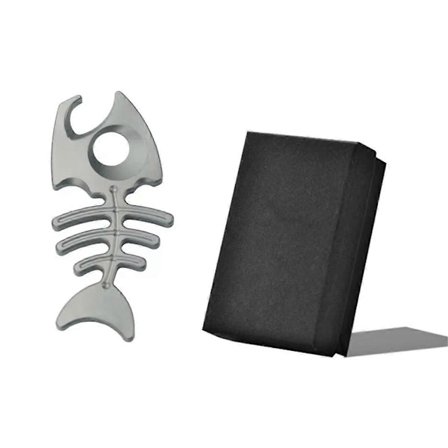 Titanium Alloy Fiskeben Nøglering - Multifunktionel Oplukker, Bærbar Halskæde Gave til Udendørs Aktiviteter A