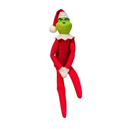 Röd/grön Julgrinchdocka För Julgransdekoration