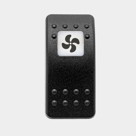 Kap / knop voor schakelaars Carling Technologies Contura II, ventilator, zwart