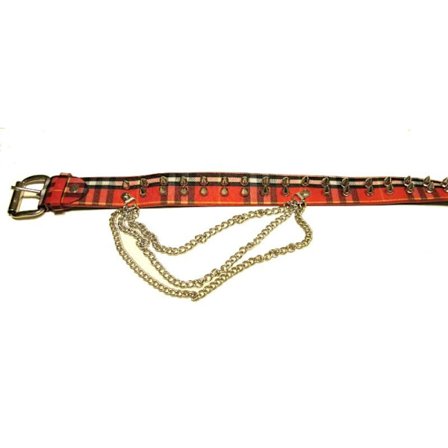 NITTEBÆLTE MED PIKE RIVES OG 3 KÆDER - 2 RÆKKER