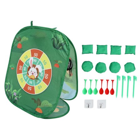 Tegneserie Barn Kast Leke Sett Grønn Bærbar Stoff Brettebar Dyr Kast Spill Leke for Gutter Jenter 2381A-5