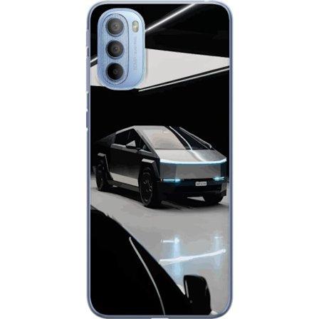 Yhteensopiva Puhelinkuori Motorola Motorola Moto G31 Tesla Cybertruck futuristinen sähköauto konseptisuunnittelu pimeässä studiossa moderni auto k