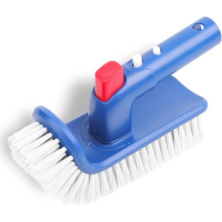 Bassengtrapp og hjørnebørste, 180 graders roterende håndtak, for overjordiske og nedgravde bassenger, spa og boblebad, fine børster