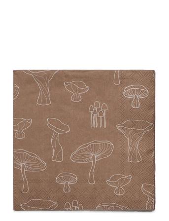 Napkin Fungi Home Textiles Kitchen Textiles Napkins Paper Napkins Brun Cooee Design