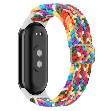Xiaomi Smart Band 8 elastisk nylonflätad stilrem - Regnbåge