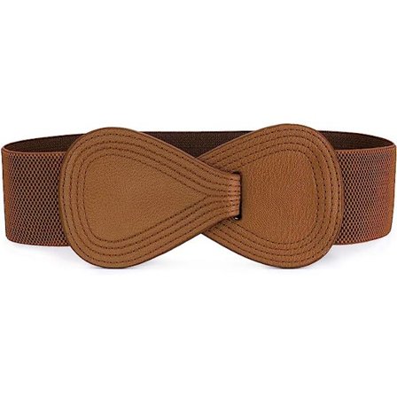 Interlock-spenne 8-formet Kunstig Lær Elastisk Belte Cinch Midje for Dame