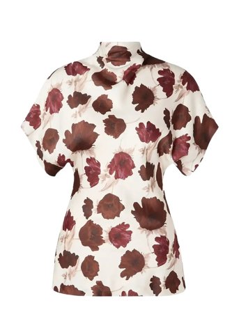 Malina | Otilia Draped Half Polo Top | XL