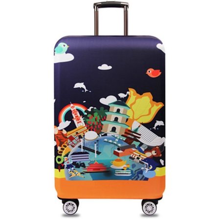 Elastisk kuffertbetræk (Big Data, M (22-24 tommer bagagekuffert)) Kuffertbetræk, Kuffertbeskyttelse Rejsebagagebeskytterbetræk til 18-32