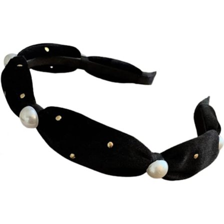 Retro Elegant Liten Doftande Stil Tvätt Ansikte Sammet Polka Dot Flicka Kvinnlig Hårband Bred Hårbåge Pärla Hårband Koreansk Stil Huvudbonad