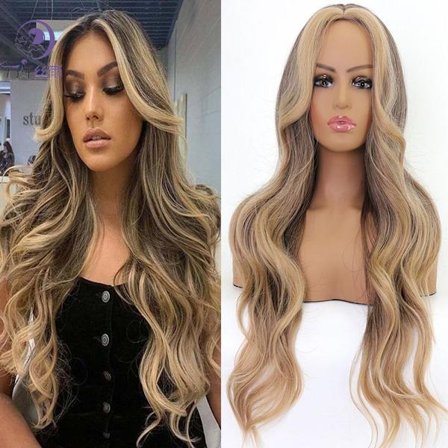 Vaalea pitkä naisten peruukki