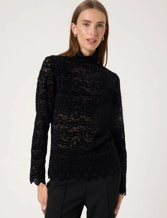 Soaked in Luxury Slsable Mockneck Tee - Black - M