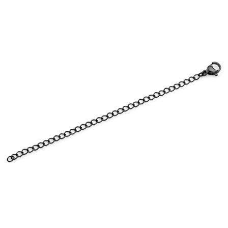 Alargador de collar de acero inoxidable 304L negro de 10 cm para hombres - Collares acero