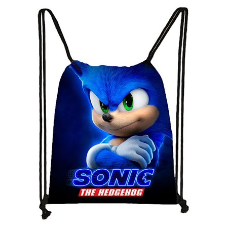 Sonic Gymnastikpåse Dragskopåse Portabel Ryggsäck med Ficka