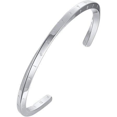 1 stk. Viking Mobius armbånd i rustfritt stål, nordisk stiv flettet armbånd med runer, gave til menn