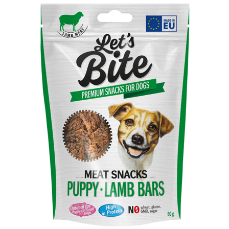 Let's Bite Meat Snacks lammaspatukat pennuille, 80 g