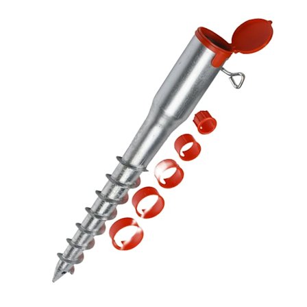 Parasollspett, järn, passar 26–65 mm stänger