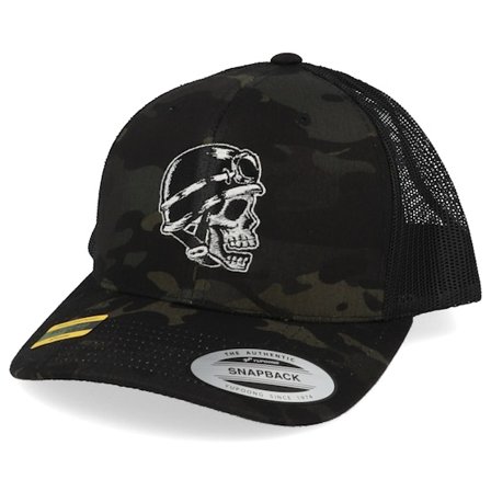 Born To Ride - Camo trucker Czapka Z Daszkiem - Biker Skull Black Camo Trucker @ Hatstore