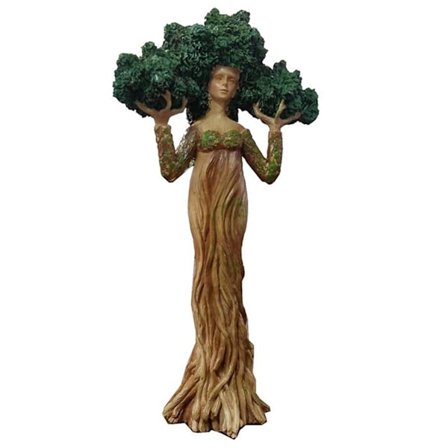 Gudinne av skogen Statue malt harpiks håndverk kreativ skrivebordspynt Forest Goddess Statue