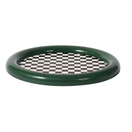 Badrums Läppstift Kosmetisk Förvaringsbricka Chic Rutnät Smyckesbricka Aromaterapihållare Festdrycker Snacks Serveringsfat-b FJY