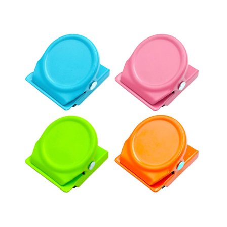 4 magnetiska metallklämmor, 30 mm färgad kylskåps whiteboard magne